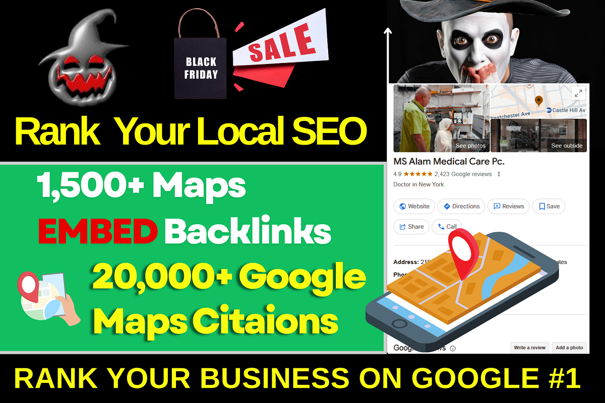 20,000 Manual Google Maps Citations and 1500 Maps Embed Web 2.0 blog Post for local SEO ranking