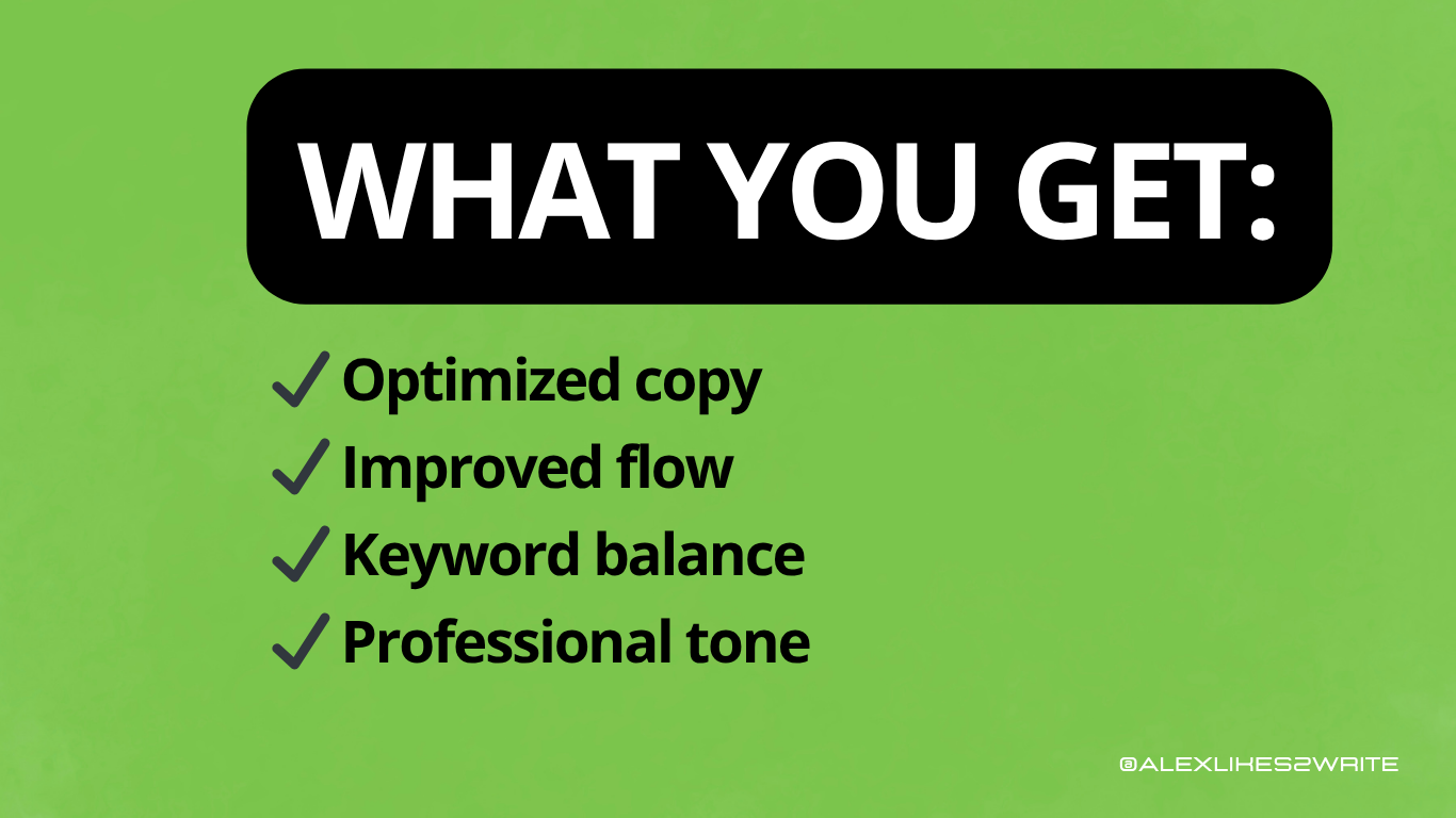 I will edit and optimize 500 words of your writing for SEO