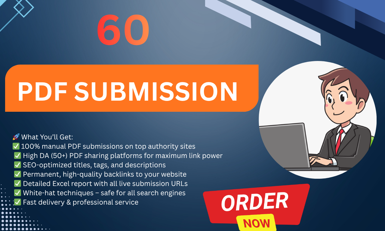 60 manual PDF submission to top sites for high DA backlinks and website ranking