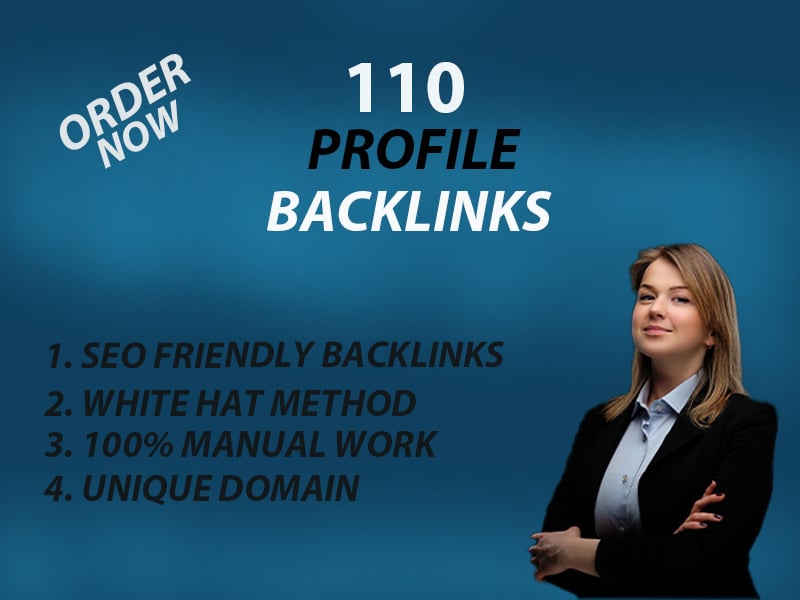 I Will create 110 high domain authority SEO profile backlinks to improve your website.