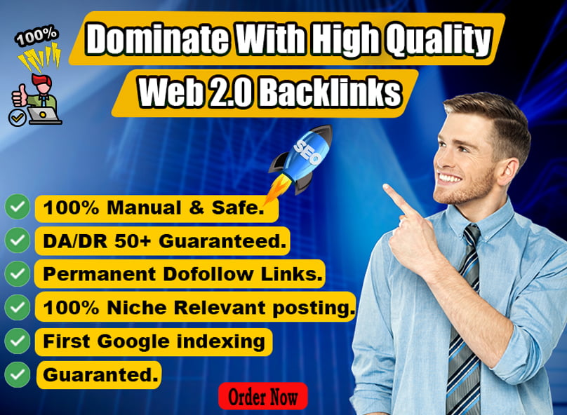 I will provide 100% manually powerful SEO Web 2.0 backlink to boost your Google ranking. 
