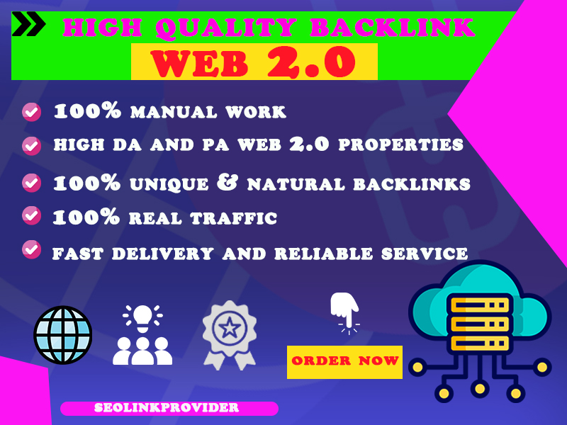 I Will Manually Create 100 High DA 50+ DO FOLLOW Web 2.0 Back links for Top Google Ranking