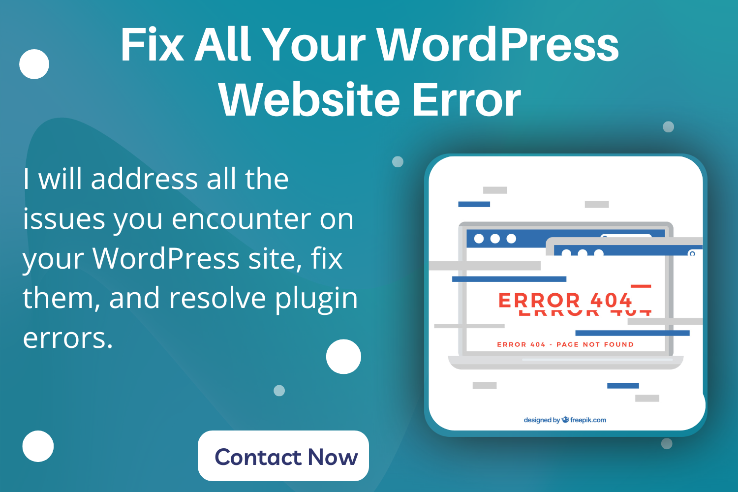 find and fix all errors you encounter on your wordpress, plugin, remove malware