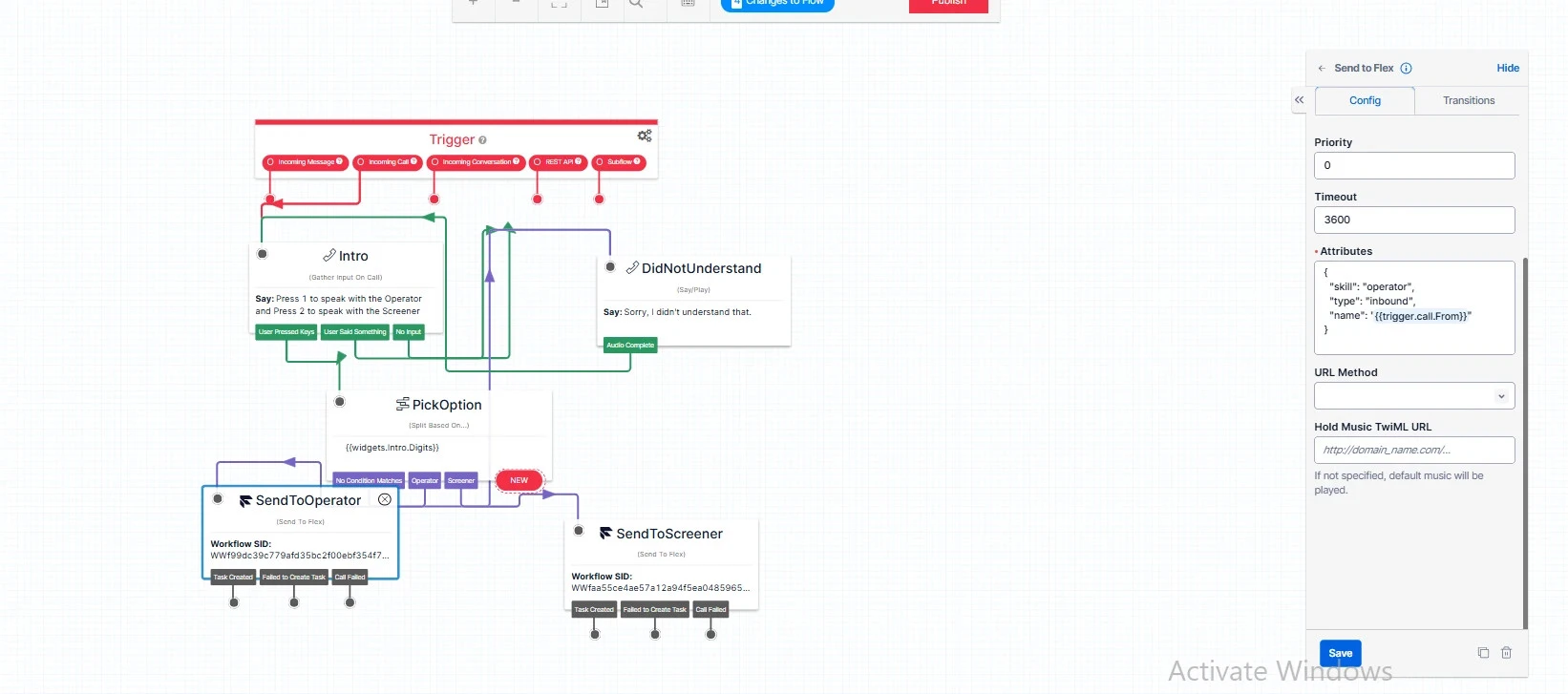 I will build call center using twilio flex , studio flow for calls